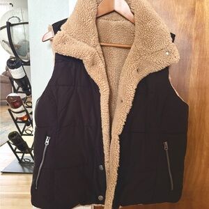 Lucky Brand Black Reversible Vest